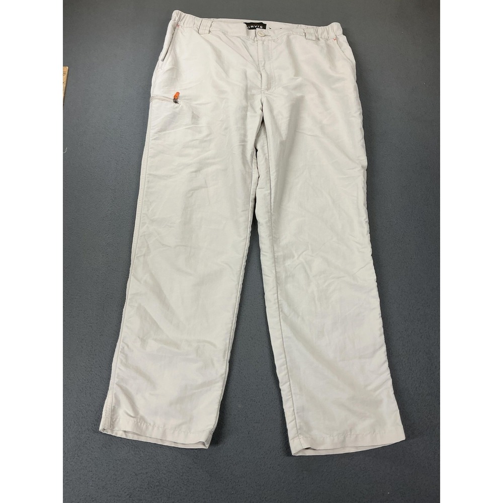 Orvis Pants Mens 30x30 Beige Regular Fit Cargo Nylon Lightweight Travel